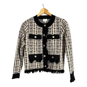 Cyrus Long Sleeve Tweed Cardigan Blazer Jacket XS Preppy Office Brunch